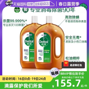 自营新年清洁焕新滴露消毒液1.8L*2家用杀菌家居衣物除菌