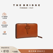 thebridge桥牌手工牛皮，钱包女士长款多隔层拉链设计卡包皮夹