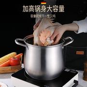 304不锈钢炖锅煲汤锅家用煤气电磁炉，通用高加厚(高加厚)汤锅大容量煮粥锅