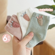 婴儿袜子0一3月春秋纯棉新生，幼儿胎袜初生，儿童宝宝中筒袜夏季薄款