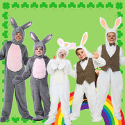 动物服装儿童兔子衣服小白兔演出服卡通人物服饰万圣节表演服亲子