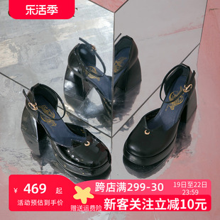 台湾gracegift美少女战士水台高跟鞋女法式复古玛丽珍鞋