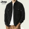 jeep吉普长袖衬衫男士，春季纯棉美式休闲寸衫灯芯绒复古衬衣外套男