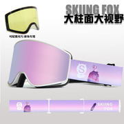 柱面滑雪眼镜换片男女单双板双层防雾滑雪镜可卡近视护目镜装备