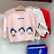 韩国中小童装 23秋女童宝可爱卡通纯棉长袖卫衣 儿童韩版T恤