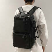 双肩包男士(包男士)pu皮大容量旅行包，多用斜挎背包大学生书包休闲电脑包女