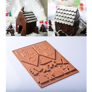 姜饼屋(姜饼屋)圣诞节硅胶圣诞屋巧克力硅胶，模硅胶饼干模圣诞树烘焙房子