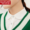 Quasar春秋衬衫双层蕾丝雪纺假领子女冬季百搭韩版秋季衬衣领
