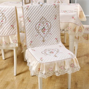 连体椅子套罩高端家用餐桌布套装实木椅子坐垫加厚靠背通用凳子套