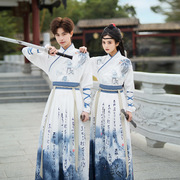 原创汉服夏季男女情侣中国风，武侠客套装，非古装班服套装