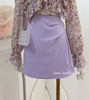 紫色半身裙压褶显瘦2024春季法式少女风设计感包臀百搭a字裙短裙
