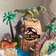 恐龙乐园蛋糕装饰插件摆件创意，生日霸王龙森系烘焙主题巴斯光年