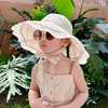 亲子款蕾丝儿童渔夫帽女童，夏季防晒帽子宝宝，透气沙滩遮阳太阳盆帽