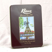 klaus经典黑巧克力礼盒，60g法国进口铁，盒装零食巧克力制品点心
