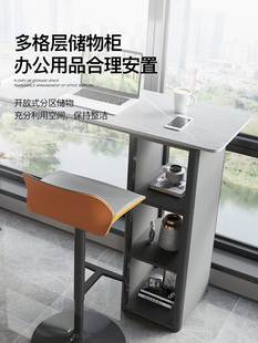 公司茶水吧台商用收纳柜一体长条，高脚桌隔断桌家用阳台，休闲靠窗桌