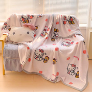 绒毛毯牛奶绒午睡毯少女心粉色KT猫办公室单人盖毯双人绒床单毯子