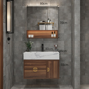 新中式实木大理石浴室柜，智能组合卫生间洗手池洗脸盆，柜洗漱台