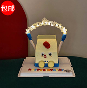 网红创意蛋糕装饰插件英文，生日快乐字母发光灯串儿童男神女神生日