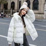 高级感压花小个子羽绒棉服女2021年冬装韩版宽松90绒外套