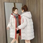 棉服女中长款2024韩版宽松冬季外套加厚棉袄面包，服棉袄棉衣潮