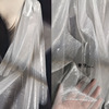 银光色镭射幻彩镂空面料网纱肌理网布礼服，变色透视汉服设计师布料