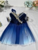 女童宝蓝色渐变色魔符，女变奏gdc比赛演出服，雪纺裙专业定制演出服