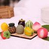 迷你食玩仿真水果荔枝，草莓西瓜山竹菠萝桃子，微缩摆件模型盲盒玩具