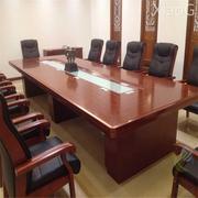 油漆会议桌长桌椅组合大小型实木皮办公家具培训桌谈判桌开会桌