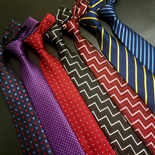 男女正装时尚商务8cm手打领带韩版职业装小领带条纹印花上班工作