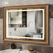 众想欧式浴室镜壁挂卫生间，镜子led卫浴，镜洗手间防雾智能灯镜美式