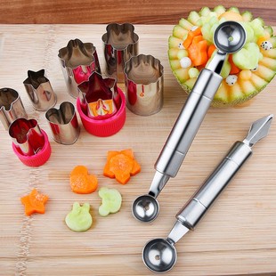 不锈钢蔬菜水果挖球器切西瓜，神器挖球勺子，拼盘工具套装分割器模具