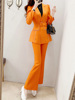 早春季千金感通勤干练气质女装套装职业正装小洋装橘色西装两件套
