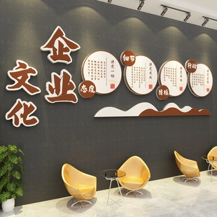 公司文化墙企业办公室氛围大厅形象布置面装饰画标语贴团队励志画