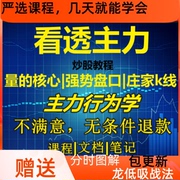 股票2024主力行为学课程 庄家意图克星资金分时盘口语言量k线