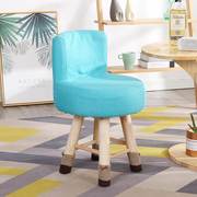 实木小凳子时尚创意家用小板凳矮凳客厅布艺换鞋凳圆凳靠背小椅子