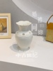 奶白色20cm婚礼花瓶陶瓷餐具镂空浮雕北欧法式点心盘托盘甜品盘