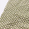 绿色系棱形格子复古印花布料，纯棉盐缩皱感面料，夏季薄款不透服装