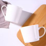 杯子创意个性家用奶茶杯子白色，马克杯陶瓷办公室水杯咖啡杯牛奶杯