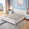 高档白色实木床现代简约双人床1.8米主卧婚床轻奢现代床1.5单人储