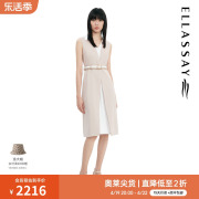 ELLASSAY歌力思春夏气质翻领无袖假两件连衣裙女EWF332Y05500