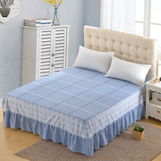 纯棉单件床裙式床罩全棉床盖，1.8米1.5m床单裙，防滑保护套荷叶边