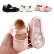 婴儿学步鞋女童女婴防滑春秋0-1岁软底粉红色外出公主鞋蝴蝶结新