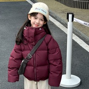 韩国童装儿童羽绒服亲子装面包服女童，男童宝宝短款加厚白鸭绒(白鸭绒)冬装