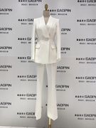 2024春秋白色职业西装套装，女青果领气质两件套高级感西服礼服