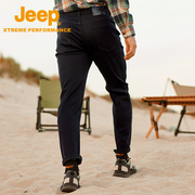 Jeep吉普时尚直筒修身牛仔裤男士舒适亲肤休闲裤户外防风保暖长裤