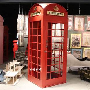 工厂定制 伦敦电话亭大型户外铁皮模型橱窗装饰摆件影楼摄影道具
