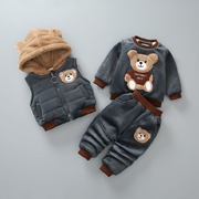 童装秋冬装0-1-2-3一4岁男宝宝，衣服婴儿童女童，加绒加厚卫衣三件套