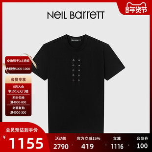 NEIL BARRETT/尼奥贝奈特2023春夏男式短袖上衣棉质T恤简单舒适