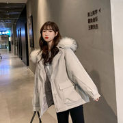 托玛菲羽绒棉服女韩版宽松连帽大毛领外套，冬季女装时尚小个子