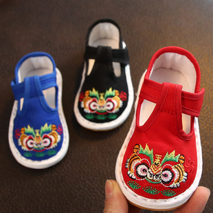 儿童布鞋小孩手工布鞋宝宝虎头鞋，唐装婴儿中国风男周岁鞋子女宝宝